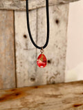 Strawberries and oranges gem matching cat collar & coordinated necklace sets