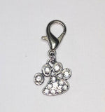 Cat collar diamante paw print Jewellery,to hang from your cats collar