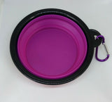 Dog Travel Bowl, Water Food Pet,  Silicone Collapsible & Carabiner (UK Seller)
