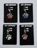 Cat collar diamante paw print Jewellery,to hang from your cats collar