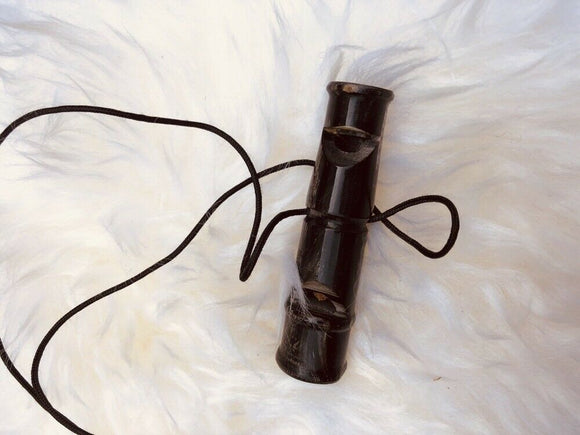 Buffalo Horn whistle with Leather Lanyard for Dog training (handmade)