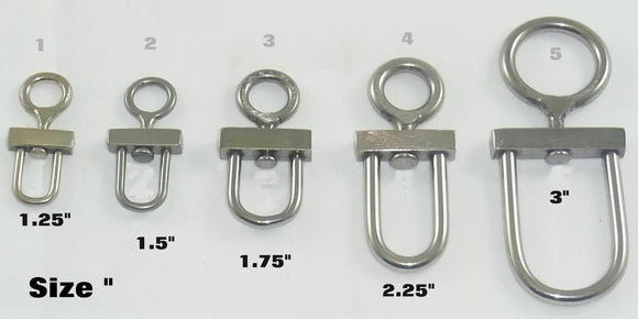 D Type Falconry Swivels all sizes (100% Stainless steel) perfect for keeping Dogs untangled