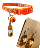 Beer corona matching cat collar & coordinated earring sets 925 silver